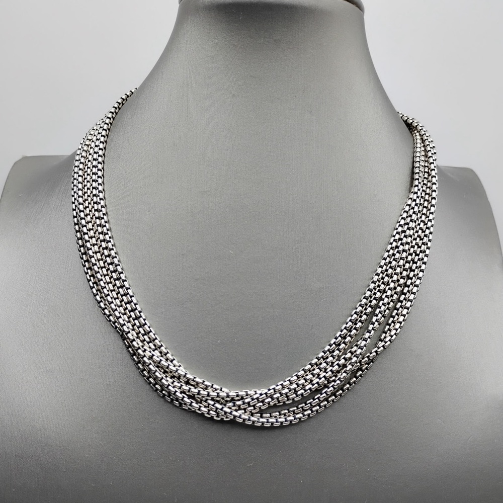 David Yurman 6 Row Box Chain Necklace W Gold
